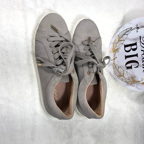 TOPSHOP GRAY SNEAKERS WOMEN SHOES SIZE 38 - Picture 4 of 13